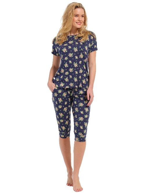 Pastunette Femme bleu marine pantalon de pyjama