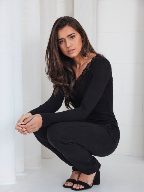 Pastunette Femme noir chemise de nuit