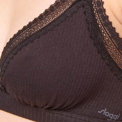 Sloggi GO Ribbed noir soutien-gorge sans forme