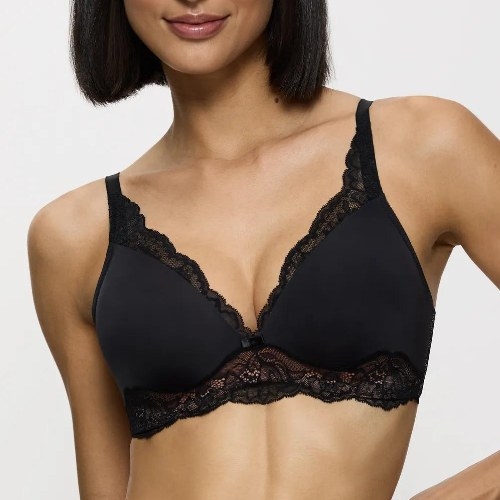 Triomphe Amourette Charm noir soutien-gorge sans armatures en dentelle