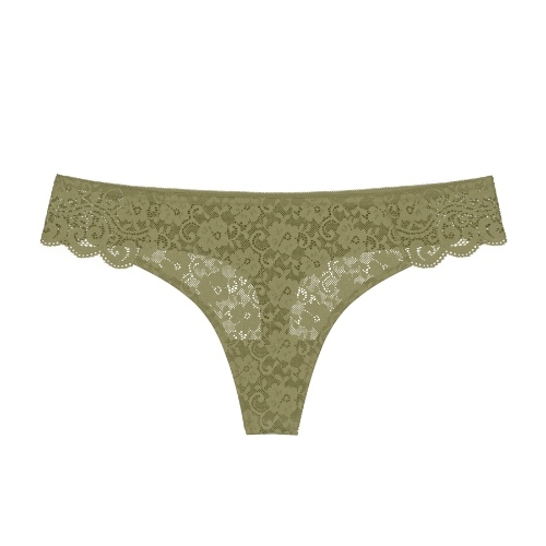 Triomphe Amourette vert olive culotte string