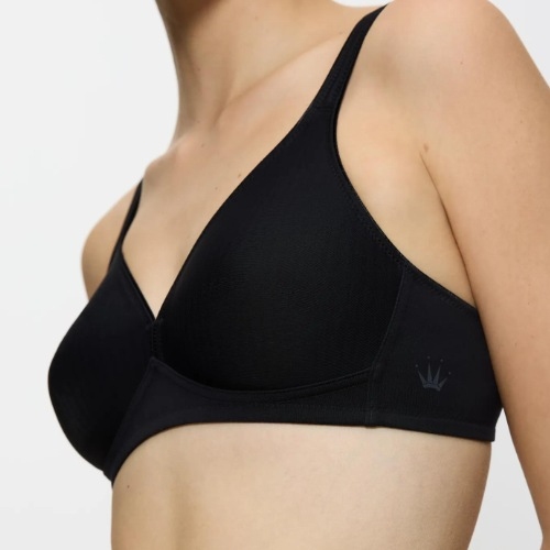 Triomphe Modern Soft+Cotton noir soutien-gorge sans armatures en dentelle