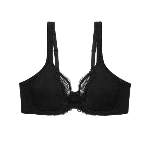 Triomphe Modern Lace+Cotton noir soutien-gorge rembourré