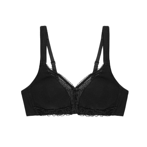 Triomphe Modern Lace+Cotton noir soutien-gorge rembourré