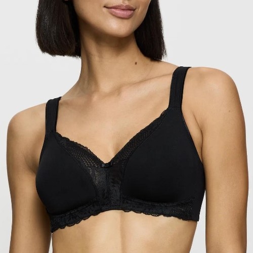 Triomphe Modern Lace+Cotton noir soutien-gorge rembourré