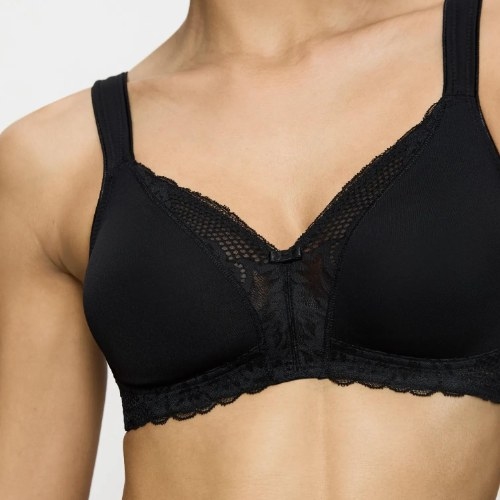 Triomphe Modern Lace+Cotton noir soutien-gorge rembourré