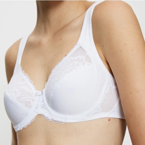 Triomphe Modern Lace+Cotton blanc soutien-gorge rembourré