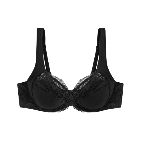 Triomphe Modern Lace+Cotton noir soutien-gorge rembourré