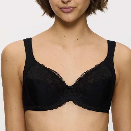 Triomphe Modern Lace+Cotton noir soutien-gorge rembourré
