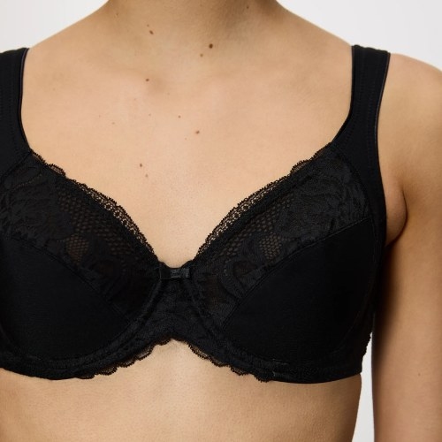 Triomphe Modern Lace+Cotton noir soutien-gorge rembourré
