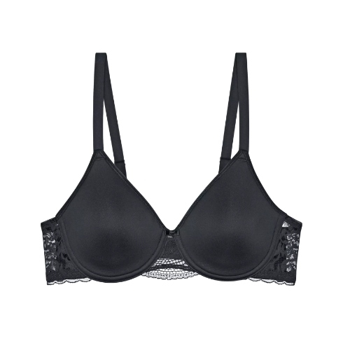 Triomphe Modern Lace+Cotton noir soutien-gorge rembourré