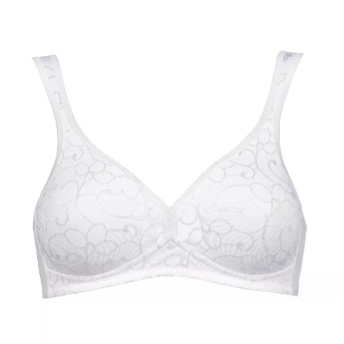 Triomphe Elegant Cotton blanc soutien-gorge sans armatures en dentelle
