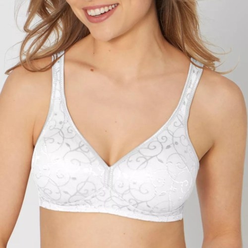 Triomphe Elegant Cotton blanc soutien-gorge sans armatures en dentelle