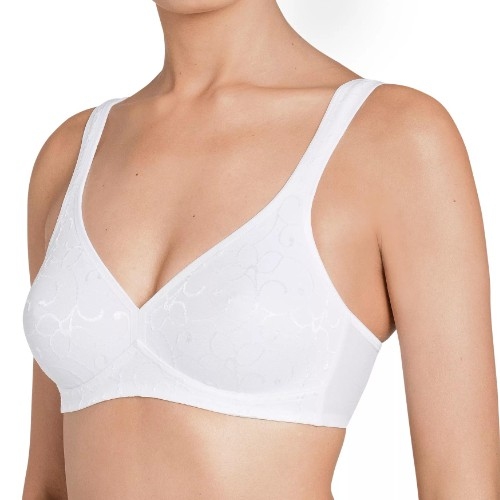 Triomphe Elegant Cotton blanc soutien-gorge sans armatures en dentelle