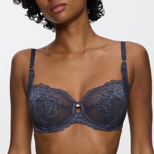 Triomphe Wild Peony Florale gris soutien-gorge sans forme