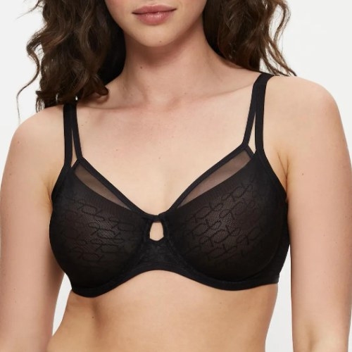 Triomphe Signature Sheer noir soutien-gorge sans armatures en dentelle