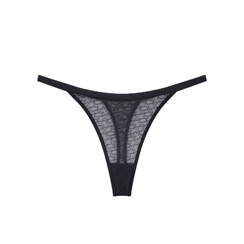 Triomphe Signature Sheer noir culotte string