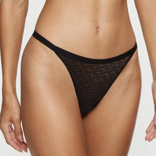 Triomphe Signature Sheer noir culotte string