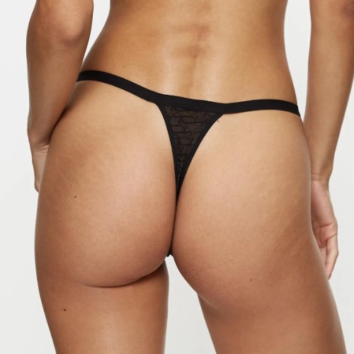 Triomphe Signature Sheer noir culotte string
