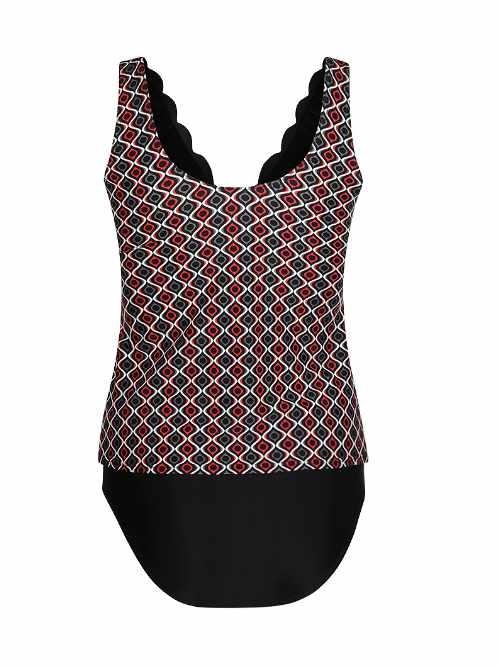 Mila Fancy Edge noir/print tankini set