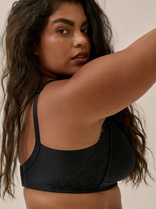 Naturana Side smoother noir soutien-gorge sans armatures en dentelle