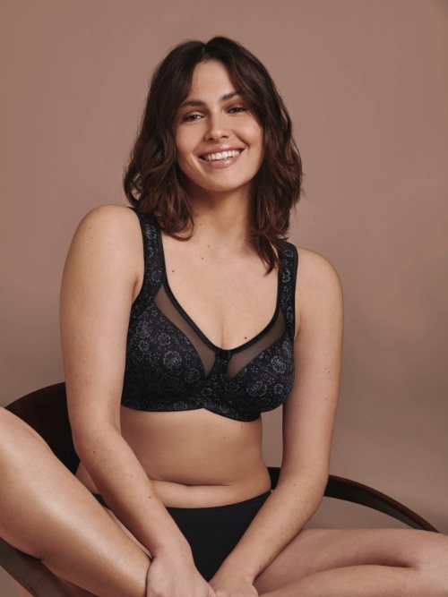 Anita Clara noir/gris soutien-gorge sans armatures en dentelle