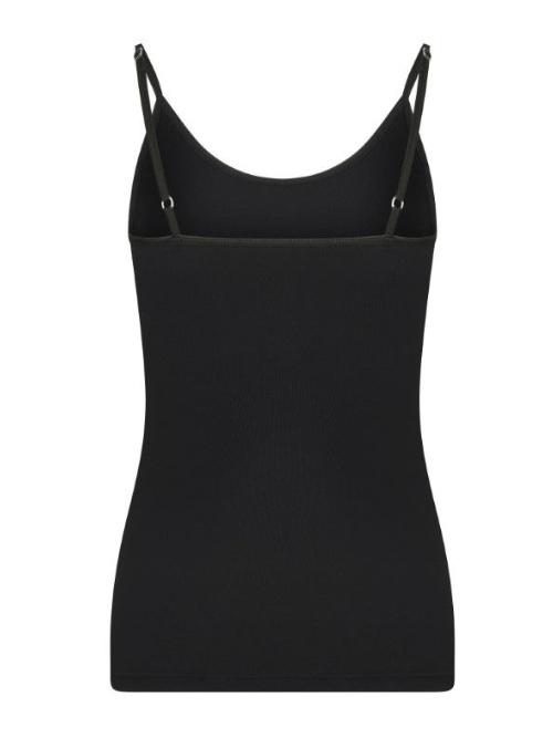 RJ Bodywear Pure Color noir top spaghetti