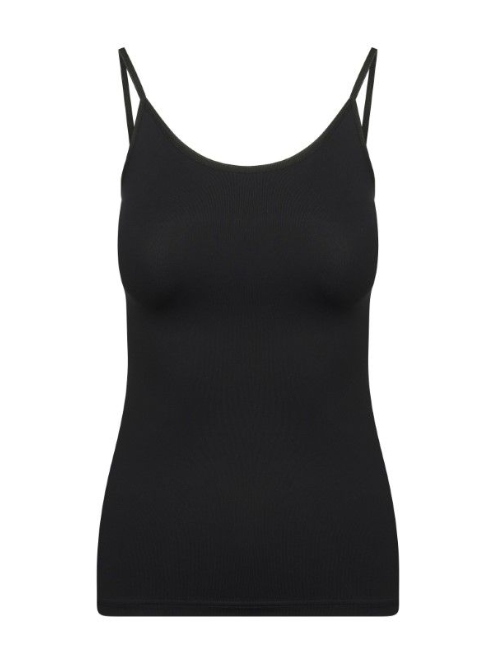 RJ Bodywear Pure Color noir top spaghetti