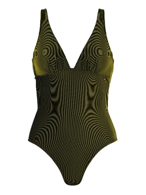 Naturana Badmode Femme noir/jaune maillot de bain