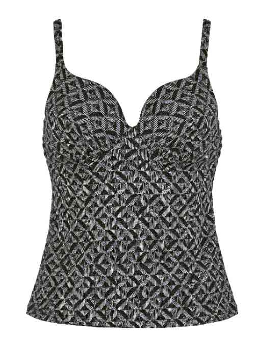 Naturana Badmode  noir/print tankini top