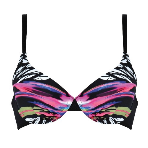 Naturana Badmode Femme noir/blanc haut de bikini préformé