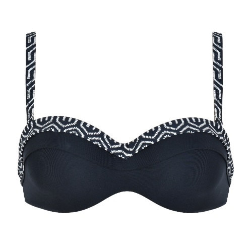 Naturana Badmode Femme noir/blanc haut de bikini préformé