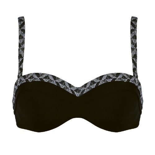 Naturana Badmode Femme noir/print haut de bikini préformé