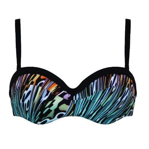 Naturana Badmode Femme noir/multicolore haut de bikini préformé