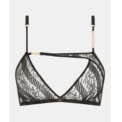 Chantelle Slash noir soutien-gorge sans armatures en dentelle