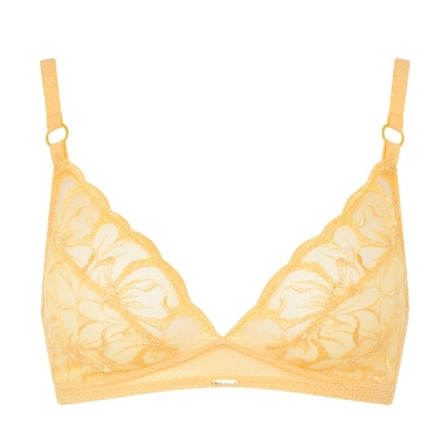 Chantelle Fleurs jaune soutien-gorge sans armatures en dentelle
