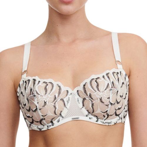 Chantelle Fleurs blanc/noir soutien-gorge sans forme