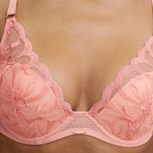 Chantelle Fleurs peach pink soutien-gorge rembourré