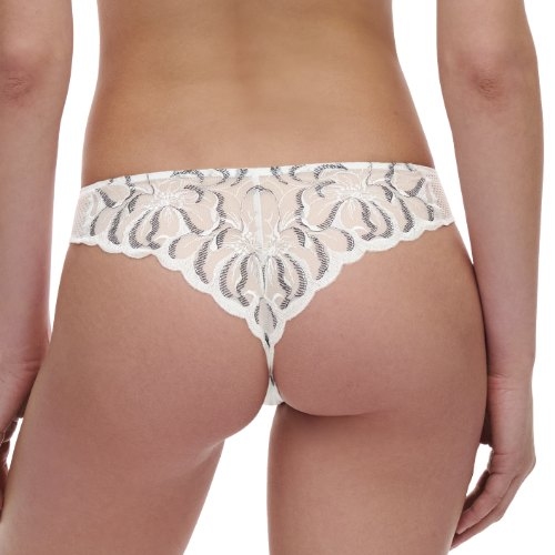 Chantelle Fleurs blanc/noir slip brésilien