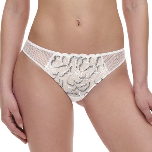 Chantelle Fleurs blanc/noir slip brésilien