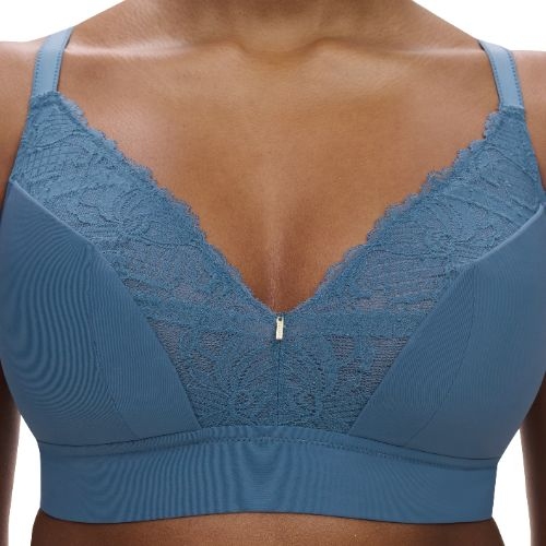 Chantelle Orangerie Dream jeans bleu soutien-gorge sans armatures en dentelle