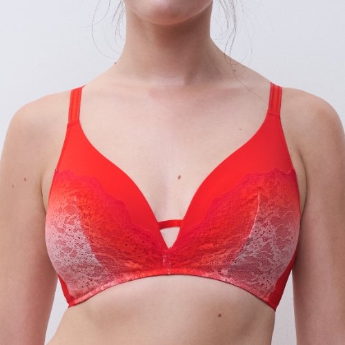 Chantelle Crush rouge soutien-gorge sans armatures en dentelle