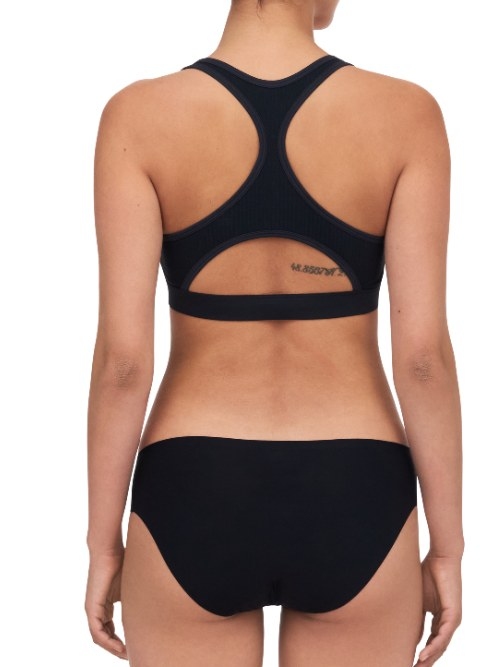 Chantelle Cotton Comfort noir soutien-gorge sans armatures en dentelle