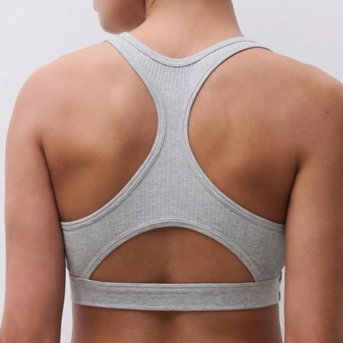 Chantelle Cotton Comfort gris soutien-gorge sans armatures en dentelle