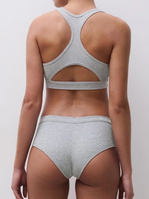 Chantelle Cotton Comfort gris soutien-gorge sans armatures en dentelle