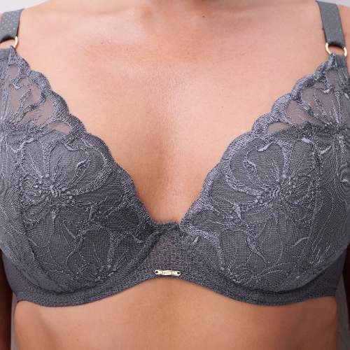 Chantelle Fleurs gris soutien-gorge rembourré
