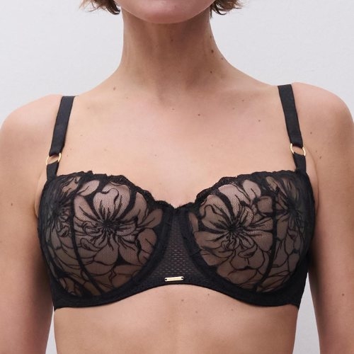 Chantelle Fleurs noir soutien-gorge sans forme