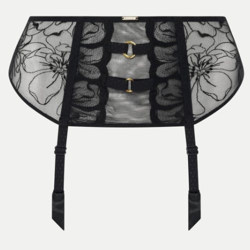 Chantelle Fleurs noir jarretelles garter belt