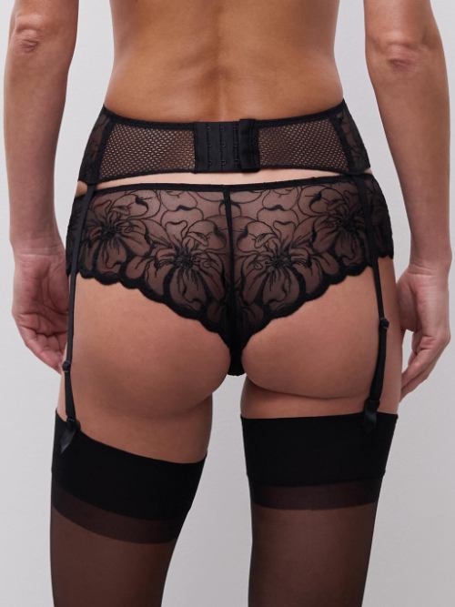 Chantelle Fleurs noir jarretelles garter belt