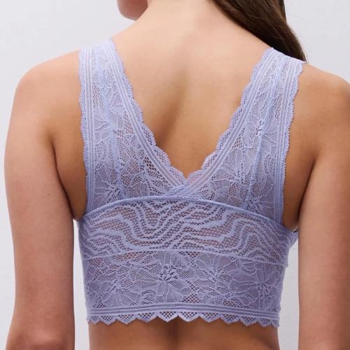 Chantelle Floral Touch jeans bleu soutien-gorge sans armatures en dentelle